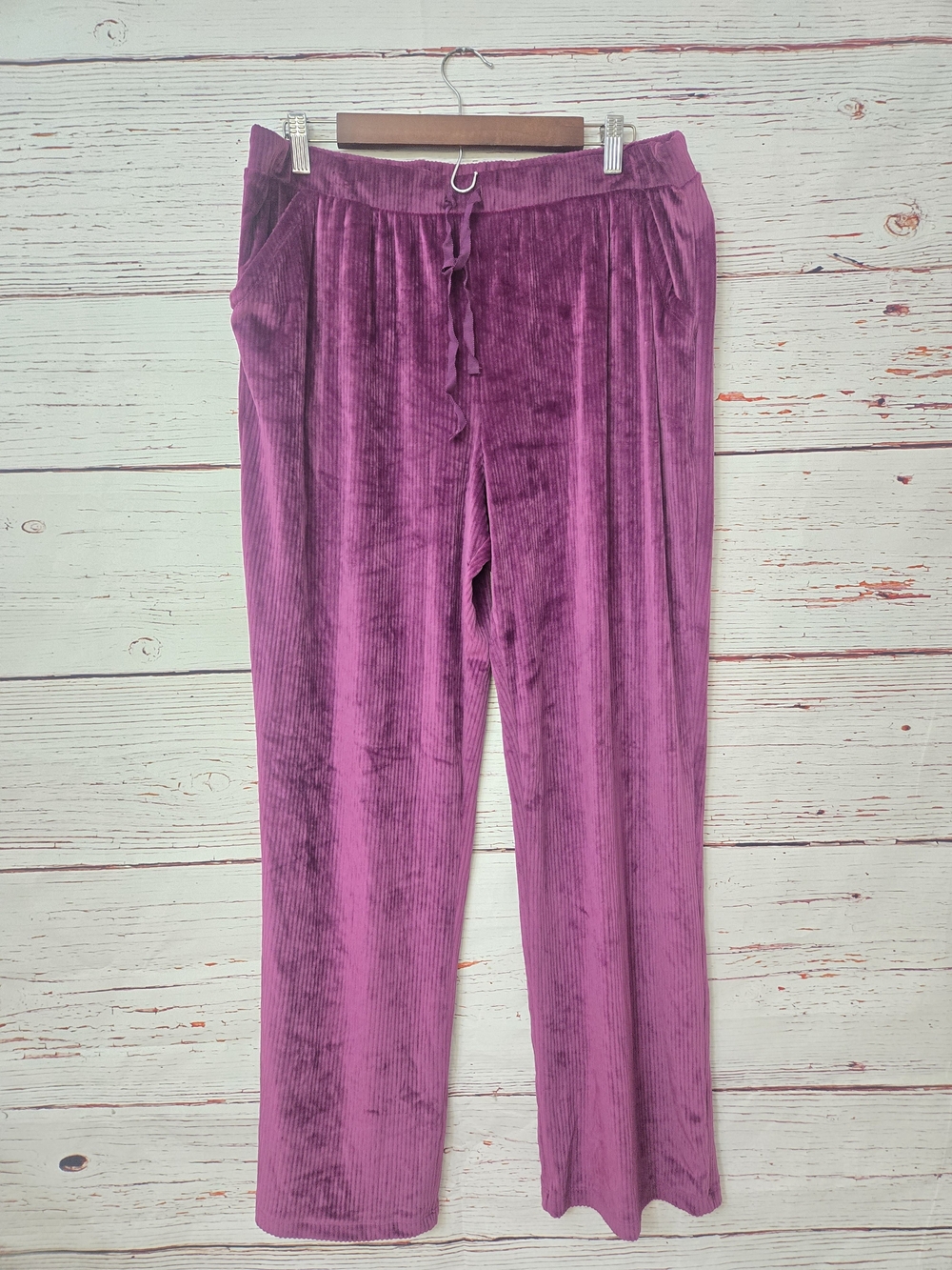 NWOT Croft & Barrow XL Purple Velour Ribbed Lounge Pajama Pants